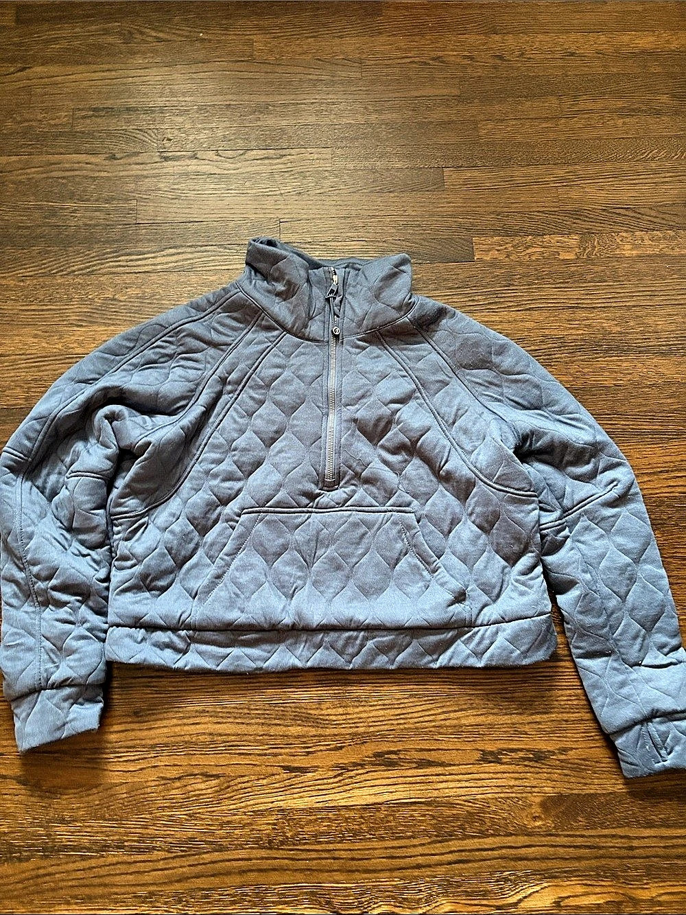 bettertogether Quilted Half-Zip Puffer in blue Size Small